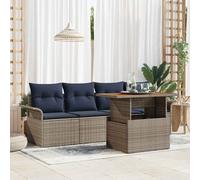 vidaXL Set Divano da Giardino con cuscino 5 pcs grigio e blu navy, Set Divano da Giardino e Terrazzo, Mobili Moderni per Esterni, Leggeri e Alla Moda per Relax