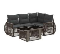 vidaXL Set Divano da Giardino 5 pz Grigio e Grigio Scuro polyrattan