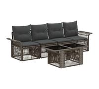 vidaXL Set Divano da Giardino 5 pz Grigio e Grigio Scuro polyrattan