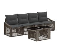 vidaXL Set Divano da Giardino 5 pz Grigio e Grigio Scuro polyrattan