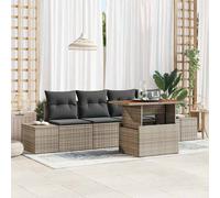 Set Divano da Giardino 5 pz Grigio e Marrone