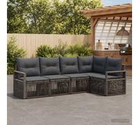 vidaXL Set di divani da giardino, 5 pezzi, grigio rattan sintetico, divano modulare moderno, resistente alle intemperie, ideale per rilassarsi in giardino o in cortile, feste