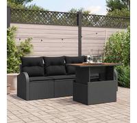 Set Divano da Giardino 5 pcs Nero