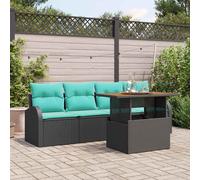 vidaXL Tuin Sofa Set 5 st Zwart Poly riet