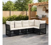 vidaXL Set di divani da giardino, 5 pezzi, in rattan sintetico, mobili moderni per il giardino, set divano per esterni, design modulare, sedute resistenti alle intemperie, lounge regolabile