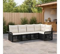 vidaXL Set di divani da giardino, 5 pezzi, in rattan sintetico, moderno, per giardino, resistente alle intemperie, ideale per balcone, terrazza o patio