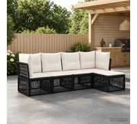 vidaXL Set di divani da giardino, 5 pezzi, in rattan sintetico, moderno, resistente alle intemperie, design modulare, relax all'aria aperta, set regolabile per stile e comfort