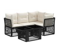 vidaXL Set Divano da Giardino 5 pz Nero polyrattan