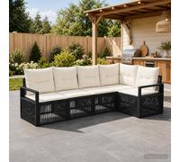 vidaXL Set di divani da giardino, 5 pezzi, nero, in rattan sintetico, divano modulare moderno, resistente alle intemperie, ideale per rilassarsi in giardino o in cortile, feste