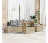 vidaXL Set Divano da Giardino 6 pcs Beige e grigio
