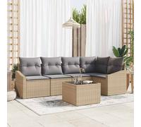 vidaXL Set Divano da Giardino 6 pcs Beige e Grigio Chiaro polyrattan