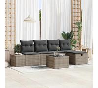 vidaXL Set Divano da Giardino 6 pcs Grigio 55 x 62 x 69 cm Poly Rattan