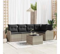 vidaXL Set Divano da Giardino 6 pcs Grigio chiaro Poly Rattan