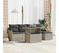vidaXL Set Divano da Giardino 6 pcs Grigio chiaro Poly Rattan