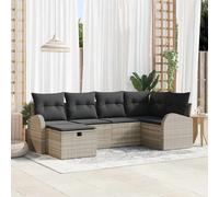vidaXL Set Divano da Giardino 6 pcs Grigio chiaro Poly Rattan