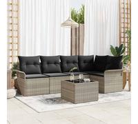 vidaXL Set Divano da Giardino 6 pcs Grigio chiaro Poly Rattan