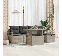 vidaXL Set Divano da Giardino 6 pcs Grigio chiaro Poly Rattan