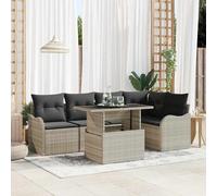 vidaXL Set Divano da Giardino 6 pcs Grigio chiaro Poly Rattan