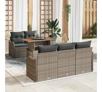 vidaXL Set Divano da Giardino 6 pcs Grigio Poly Rattan