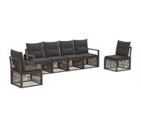 vidaXL Set di divani da giardino, 6 pezzi, grigio rattan sintetico, divano modulare per giardino moderno, resistente alle intemperie, seduta esterna in polyrattan, comfort assicurato