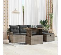 vidaXL Set Divano da Giardino 6 pcs Grigio polyrattan