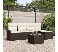 vidaXL Set Divano da Giardino 6 pcs Grigio polyrattan