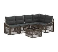 vidaXL Set Divano da Giardino 6 pcs Grigio polyrattan, Arredo giardino, divano modulare, resistente alle intemperie, comfort per balcone, lounge esterna, divano per patio