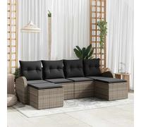 vidaXL Set Divano da Giardino 6 pcs Grigio Rattan in Polipropilene