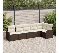 vidaXL Set Divano da Giardino 6 pcs Marrone polyrattan