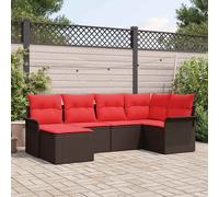 vidaXL Set Divano da Giardino 6 pcs Marrone polyrattan, Divano modulare moderno per giardino e terrazza, arredo outdoor resistente e flessibile per rilassarsi