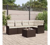 vidaXL Set Divano da Giardino 6 pcs Marrone polyrattan