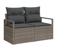 vidaXL Set Divano da Giardino 6 Pezzi con Cuscini Grigio Polyrattan Mobili Piedi Regolabili Seduta Confortevole per 4 Design Modulare Patios e Balconi Resistente alle Intemperie Durevole
