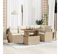 vidaXL Set Divano da Giardino 6 pz 5-Numero di posti Beige e Crema