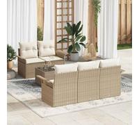 vidaXL Set Divano da Giardino 6 pz 5-Numero di posti Beige e Crema