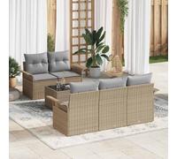 vidaXL Set Divano da Giardino 6 pz 5-Numero di posti Beige e grigio