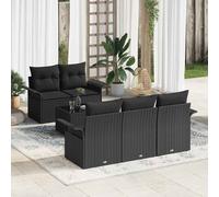 vidaXL Set Divano da Giardino 6 pz 5 posto Nero