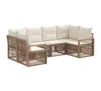 vidaXL Set Divano da Giardino 6 pz 6-Numero di posti Beige polyrattan