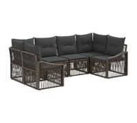 vidaXL Set Divano da Giardino 6 pz 6-Numero di posti Grigio polyrattan