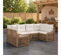 vidaXL Set Divano da Giardino 6 pz 6 posto Beige polyrattan