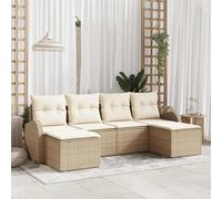 vidaXL Set Divano da Giardino 6 pz Beige