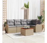 vidaXL Set Divano da Giardino 6 pz Beige e Grigio Chiaro polyrattan