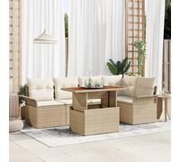 vidaXL Set Divano da Giardino 6 pz beige e panna