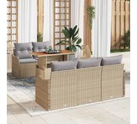 vidaXL Set Divano da Giardino 6 pz Beige Poly Rattan
