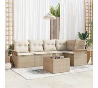 vidaXL Set Divano da Giardino 6 pz Beige polyrattan