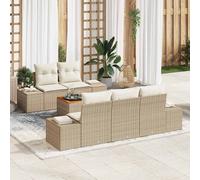 vidaXL Set Divano da Giardino 6 pz Beige polyrattan