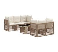 vidaXL Set Divano da Giardino 6 pz Beige polyrattan