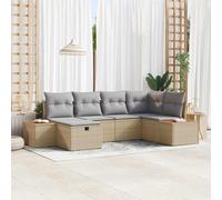 vidaXL Set Divano da Giardino 6 pz Beige polyrattan