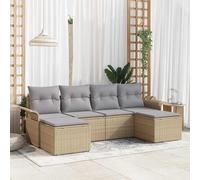 vidaXL Set Divano da Giardino 6 pz Beige polyrattan