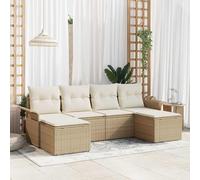 vidaXL Set Divano da Giardino 6 pz Beige polyrattan