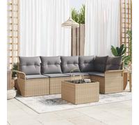 vidaXL Set Divano da Giardino 6 pz Beige polyrattan